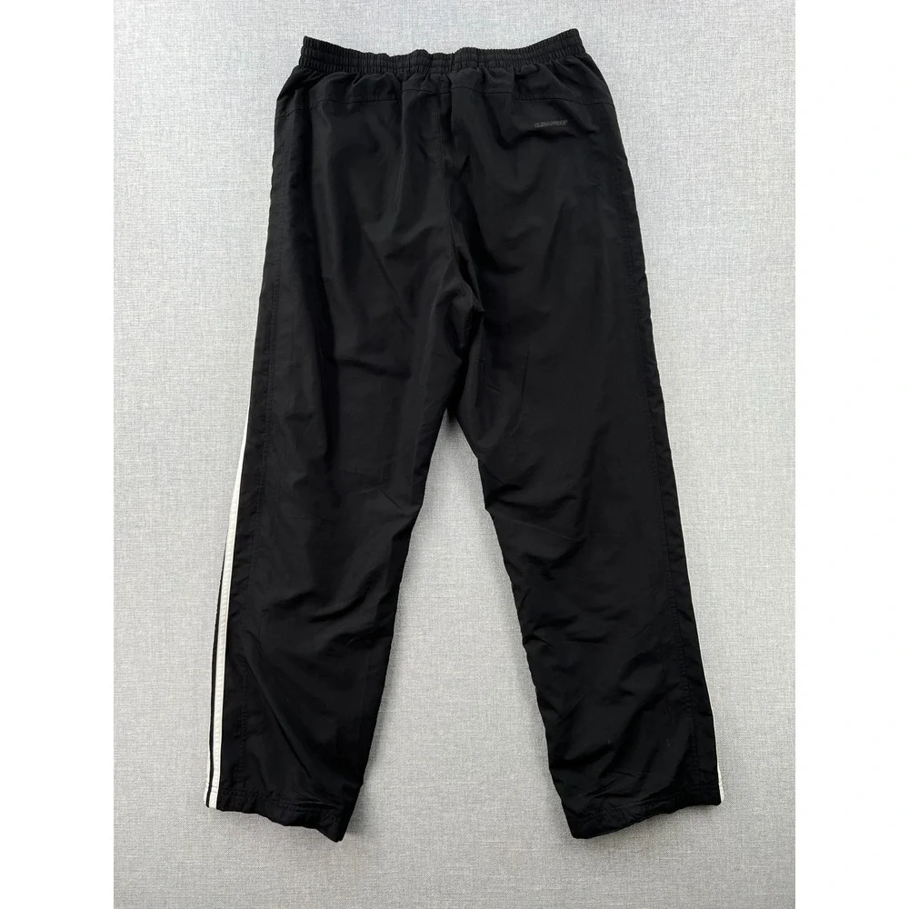 Adidas Clima365 Track Pants Mens M Black White 3-Stripe Windbreaker Athletic Y2K